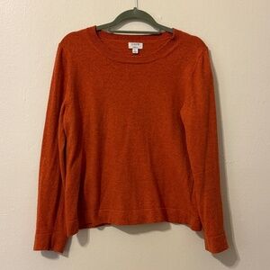 J. Crew Orange Teddie Sweater Size Large Cotton/Wool/Poly Blend